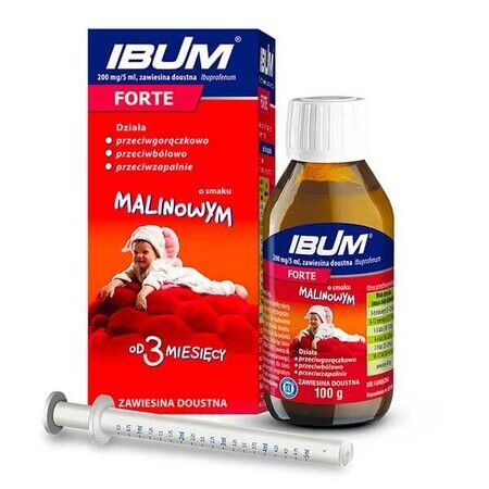 Ibum Forte 200 mg/ 5 ml, Suspension zum Einnehmen für Kinder ab 3 Monaten, Himbeergeschmack, 100 g