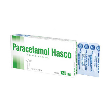 Paracetamol Hasco 125 mg, rectal suppositories, 10 pieces