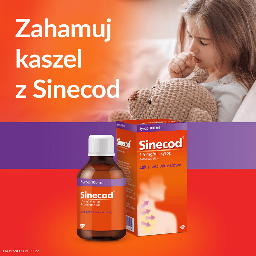 Sinecod 1,5 mg/ml, Sirup, 100 ml