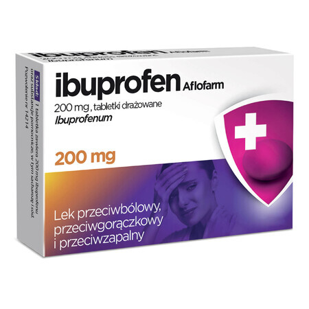 Ibuprofen Aflofarm 200 mg, 20 Reizstofftabletten