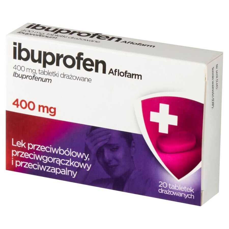 Ibuprofen Aflofarm 400 mg, 20 Reizstofftabletten