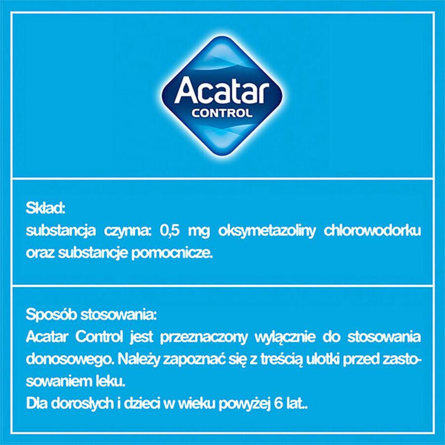 Acatar Control 0.5 mg/ml, nasal spray, solution, 15 ml