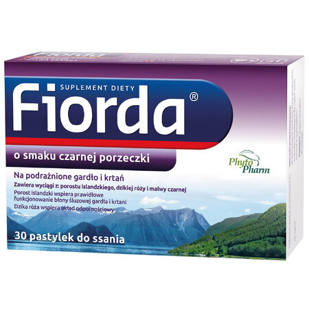 Fiorda, blackcurrant flavor, 30 tablets