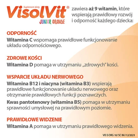 Visolvit Junior Orange, voor kinderen vanaf 3 jaar, 10 sachets
