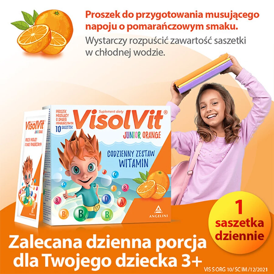 Visolvit Junior Orange, voor kinderen vanaf 3 jaar, 10 sachets