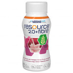 Resource 2.0 + Vezels, voedingssupplement, bosvruchtensmaak, 4 x 200 ml