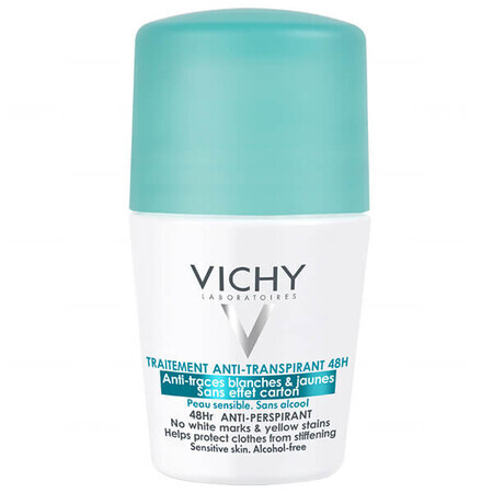 Vichy, Antitranspirant Roll-on 48h, gegen Flecken auf der Kleidung, 50 ml