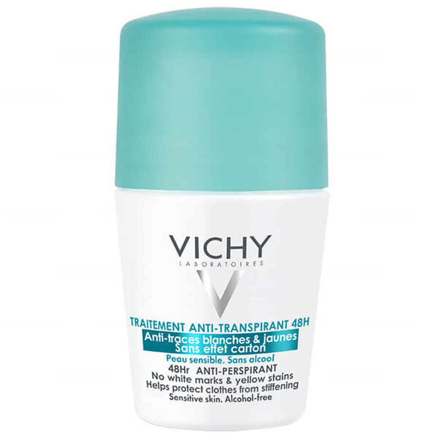 Vichy, Antitranspirant Roll-on 48h, gegen Flecken auf der Kleidung, 50 ml