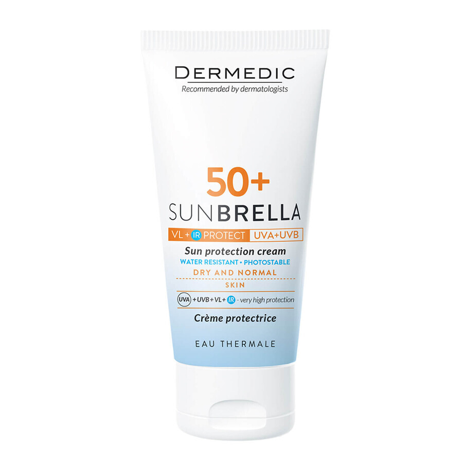 Dermedic Sunbrella, Gesichtsschutzcreme, trockene und normale Haut, SPF 50+, 50 g