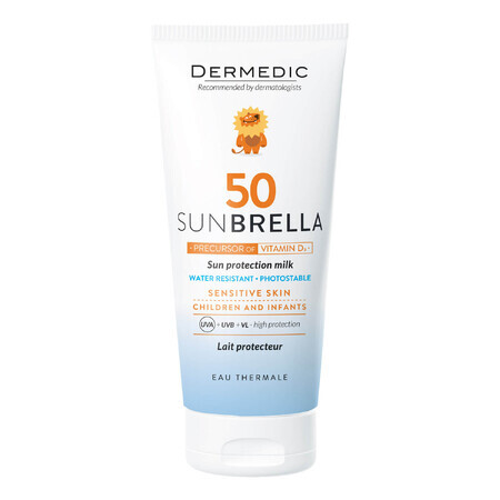 Dermedic Sunbrella Baby, Schutzmilch für Kinder ab 1 Monat, für Gesicht und Körper, empfindliche Haut, SPF 50, 100 ml