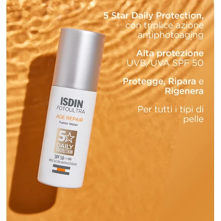 Isdin Fusion Water Age Repair Sun Protection Fluid for Face with SPF 50, 50 ml