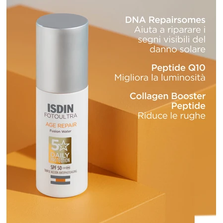 Isdin Fusion Water Age Repair Sun Protection Fluid for Face with SPF 50, 50 ml