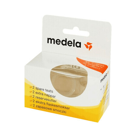 Medela Baby Bottle Teat Silicone Size S Slow Flow 0-3 Months 2 Pack