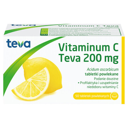 Vitaminum C Teva 200 mg, 50 Filmtabletten