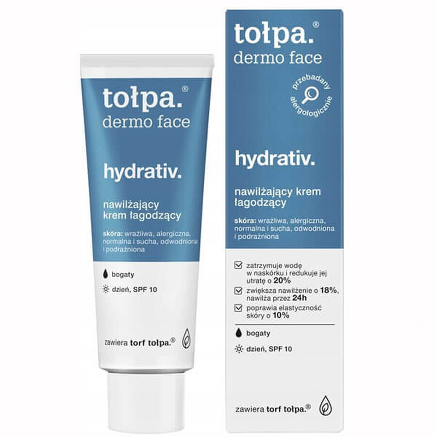 Tolpa Dermo Face Hydrativ, crema hidratante calmante, FPS 10, 40 ml