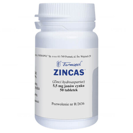 Zincas 5.5 mg, 50 tablets