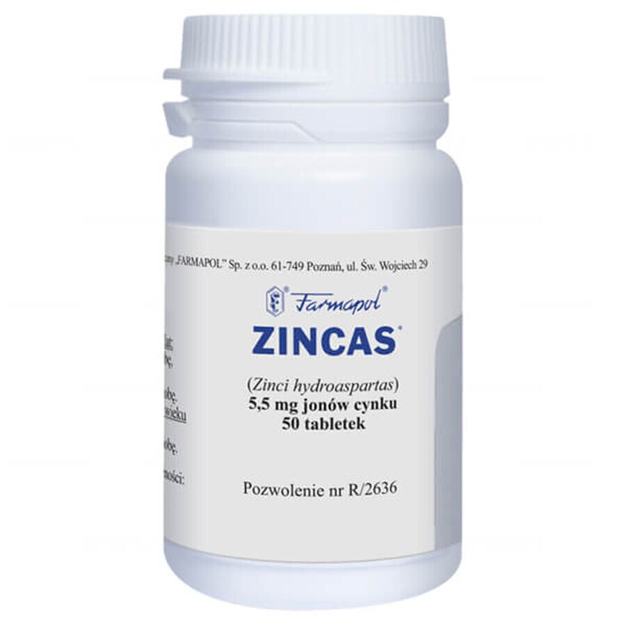 Zincas 5.5 mg, 50 tablets