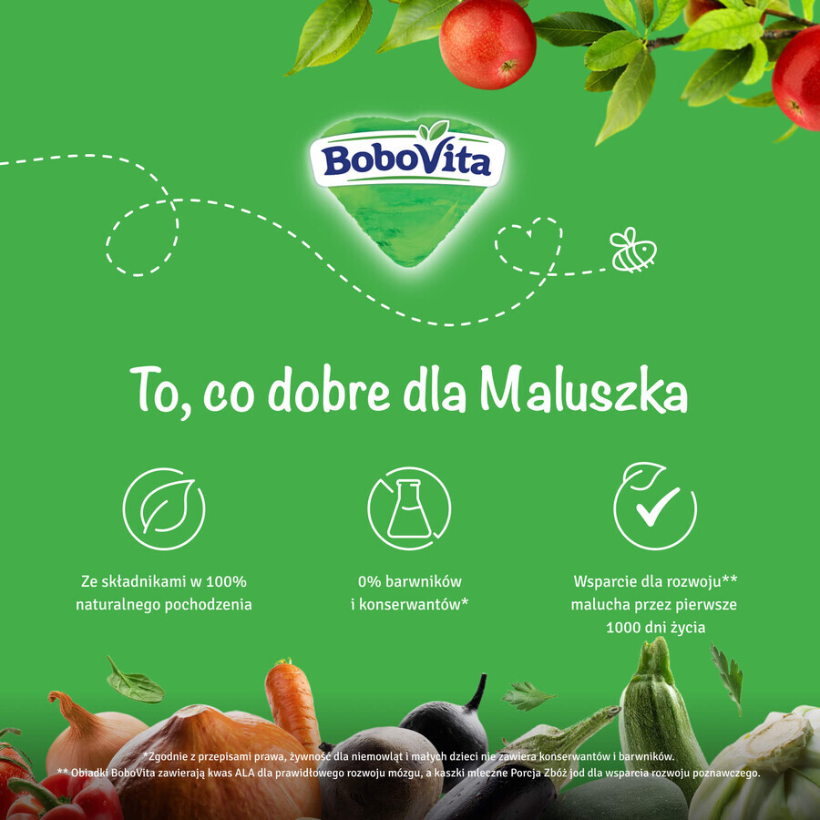 BoboVita Bouillie au lait et aux céréales, 4 fruits, après 8 mois, 230 g