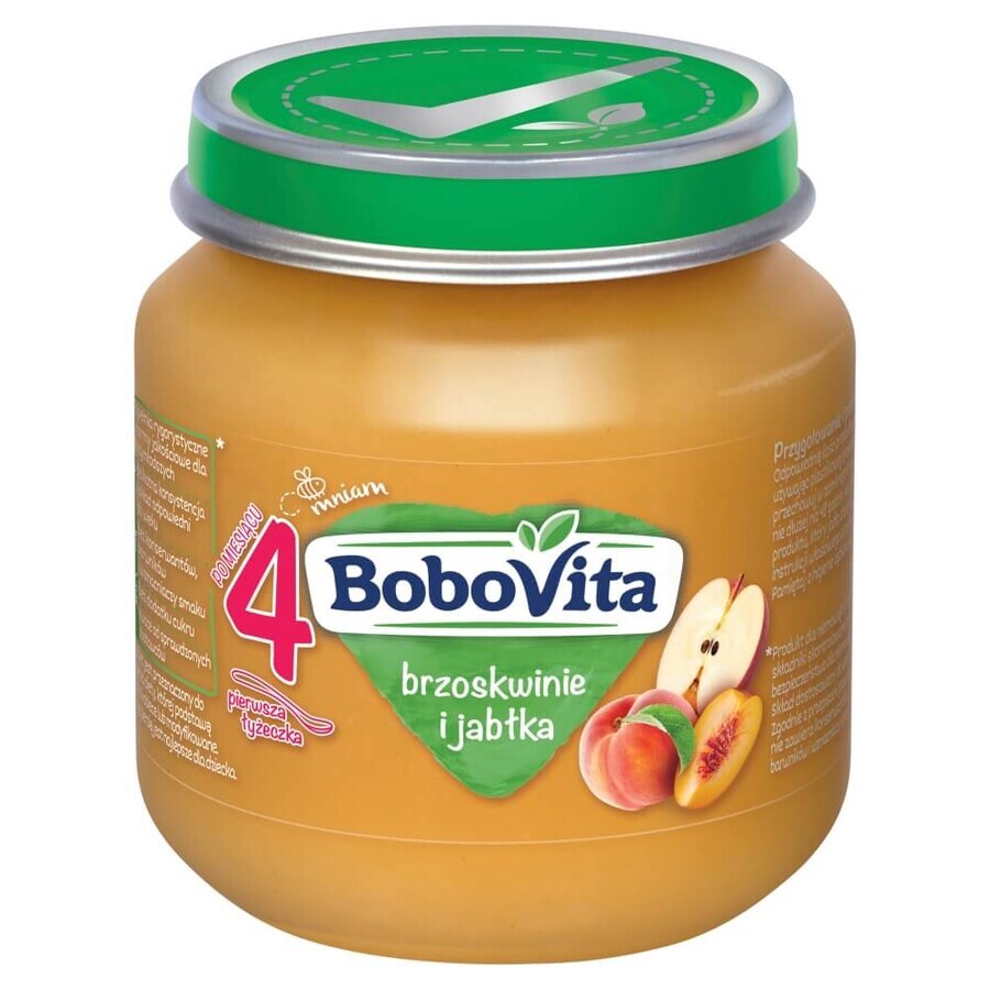 BoboVita Dessert, Pfirsiche und Äpfel, nach 4 Monaten, 125 g