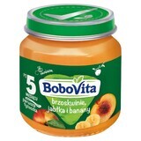 Postre BoboVita, melocotón, manzana y plátano, después de 5 meses, 125 g