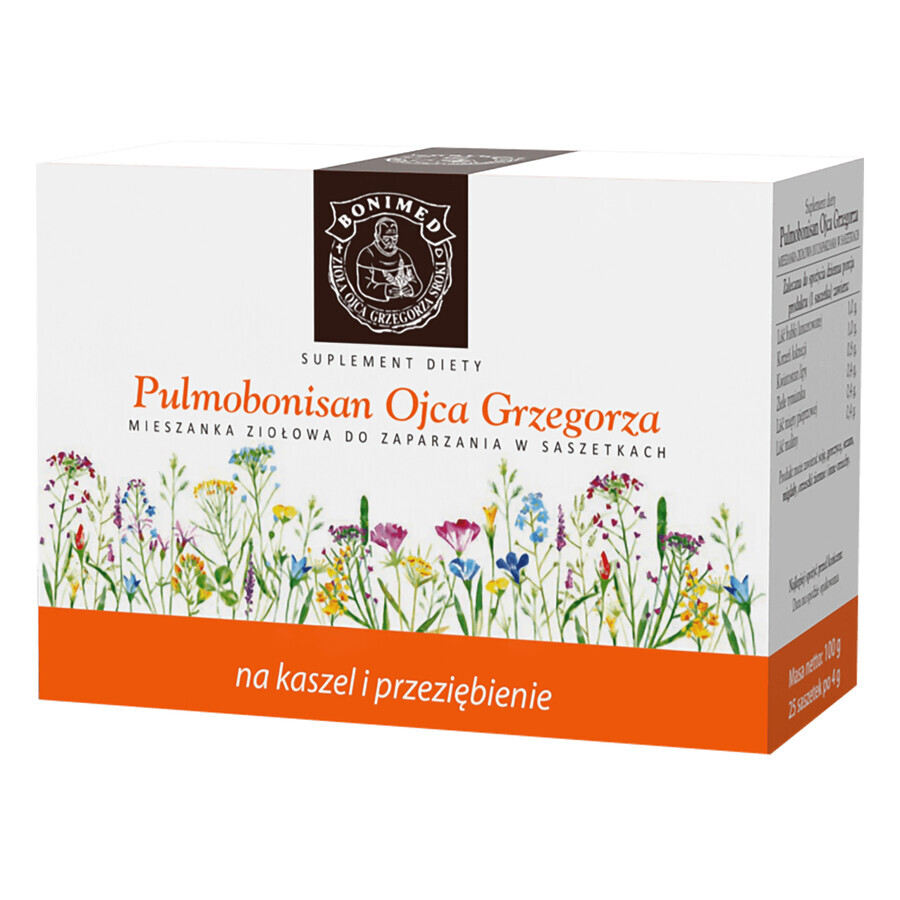 Pater Gregory's Pulmobonisan, Kräutermischung zum Brauen, 4 g x 25 Tütchen