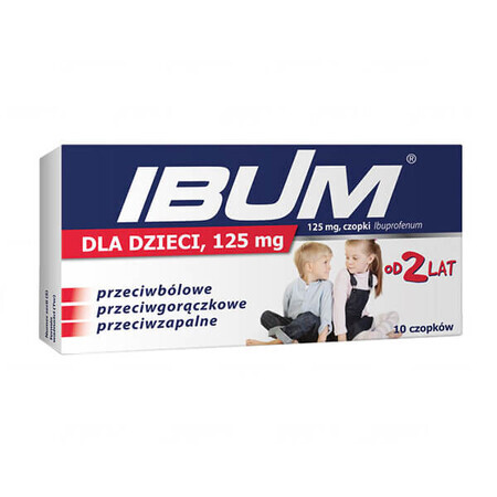 Ibum pour enfants 125 mg, suppositoires à partir de 2 ans, 10 pièces