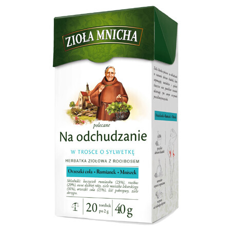 Herbapol Zioła Mnicha Na Odchudzanie, Kräutertee mit Roobios, 2 g x 20 Beutel