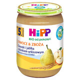 HiPP Frutas y Cereales Bio, peras y manzanas con gachas de espelta, después de 5 meses, 190 g