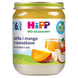 HiPP Fruit Duet Bio, manzana y mango con requesón, después de 6 meses, 160 g