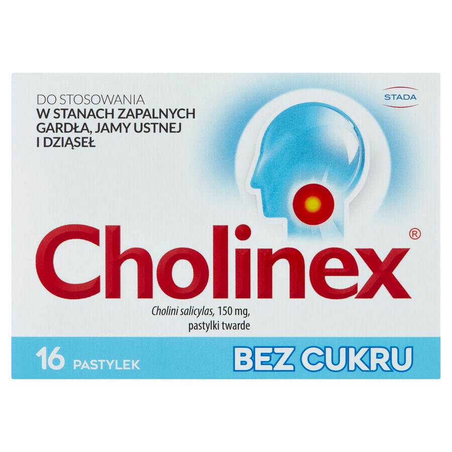 Cholinex 150 mg, sin azúcar, 16 pastillas