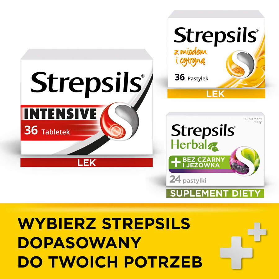 Strepsils mit Honig und Zitrone 1,2 mg + 0,6 mg, 24 harte Lutschtabletten