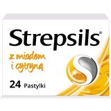 Strepsils with honey and lemon 1.2 mg + 0.6 mg, 24 hard tablets