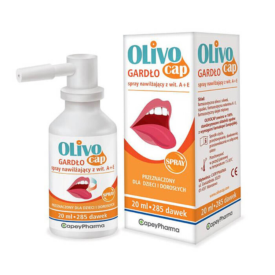 Olivocap Gola, spray idratante con vitamina A + E, 20 ml