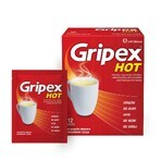 Gripex Hot 650 mg + 50 mg + 10 mg, 12 Portionsbeutel