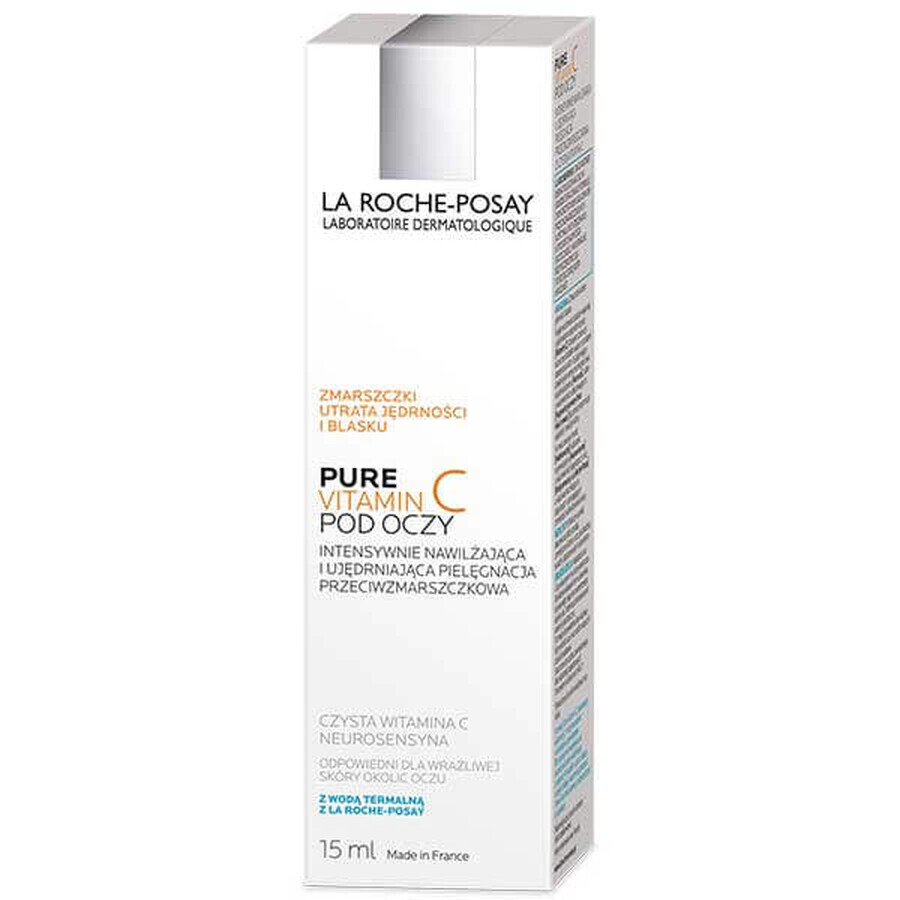 La Roche-Posay Pure Vitamin C Eyes, intensiv feuchtigkeitsspendende und straffende Anti-Falten-Augenpflege, 15 ml