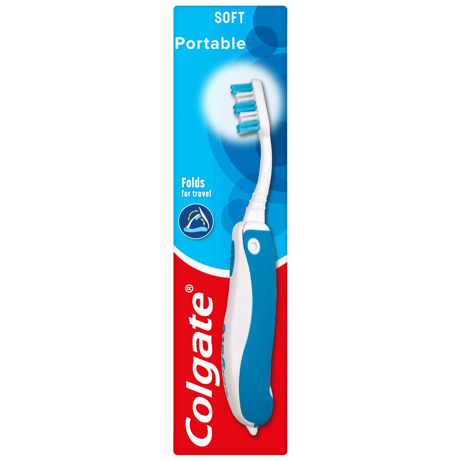 Colgate Portable/Travel, faltbare Reisezahnbürste, weich, 1 Stück