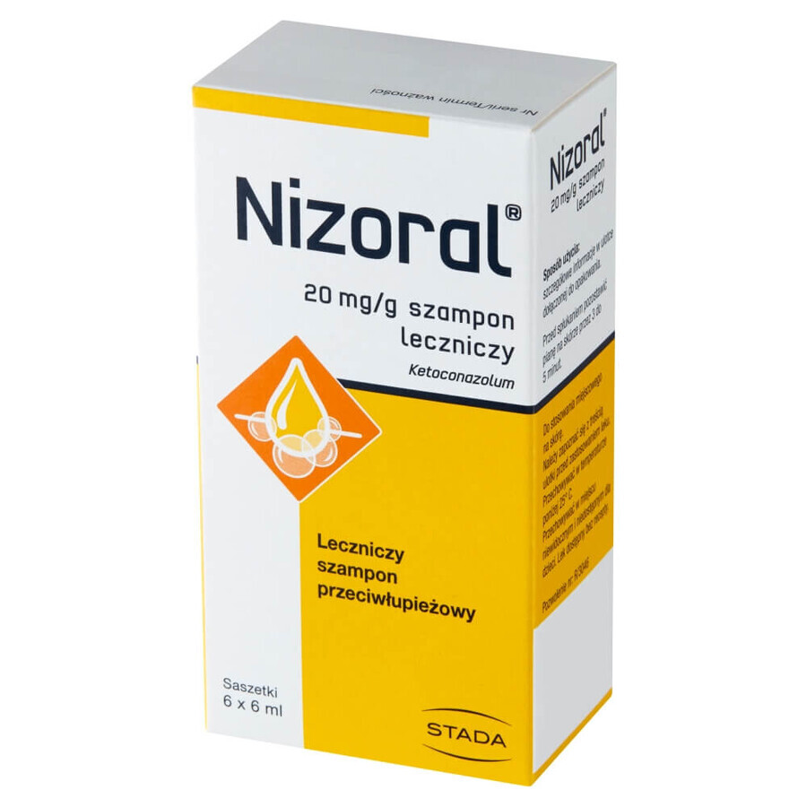 Nizoral 20 mg/g, șampon anti-mătreață, 6 ml x 6 pliculețe