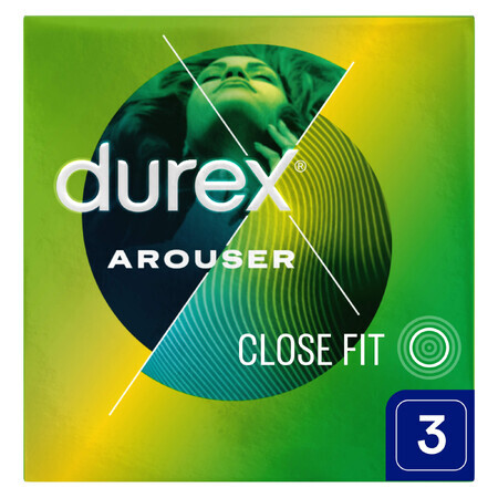 Durex Arouser, preservativi rigati, 3 pezzi