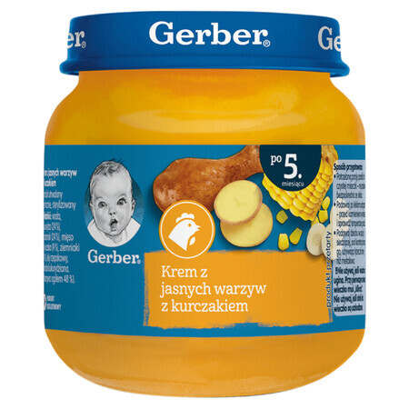 Gerber Dinner, Creme aus leichtem Gemüse mit Huhn, nach 5 Monaten, 125 g