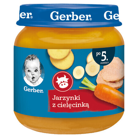 Gerber Obiadek, verduras con ternera, a partir de los 5 meses, 125 g