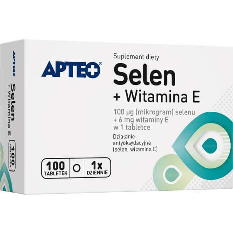 Apteo Selenium + Vitamine E, 100 tabletten