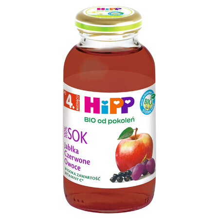 HiPP 100% Bio suc, fructe roșii, după 4 luni, 200 ml