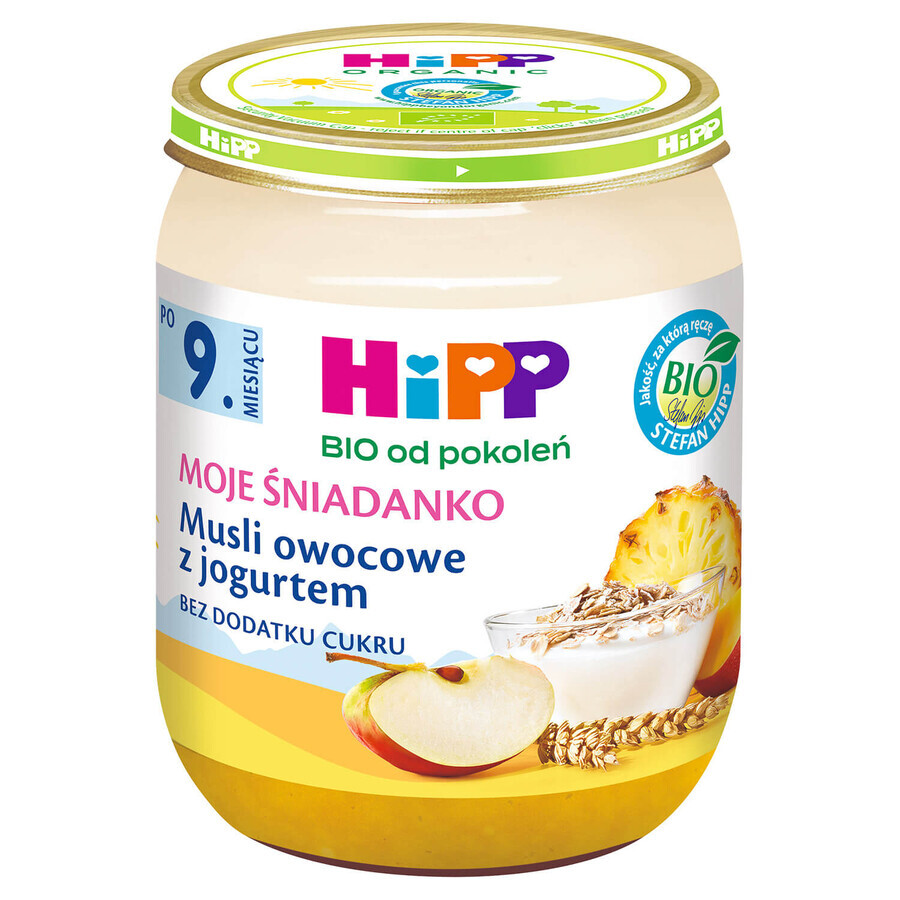 HiPP Moje Śniadanko Bio, muesli de fructe cu iaurt, după 9 luni, 160 g