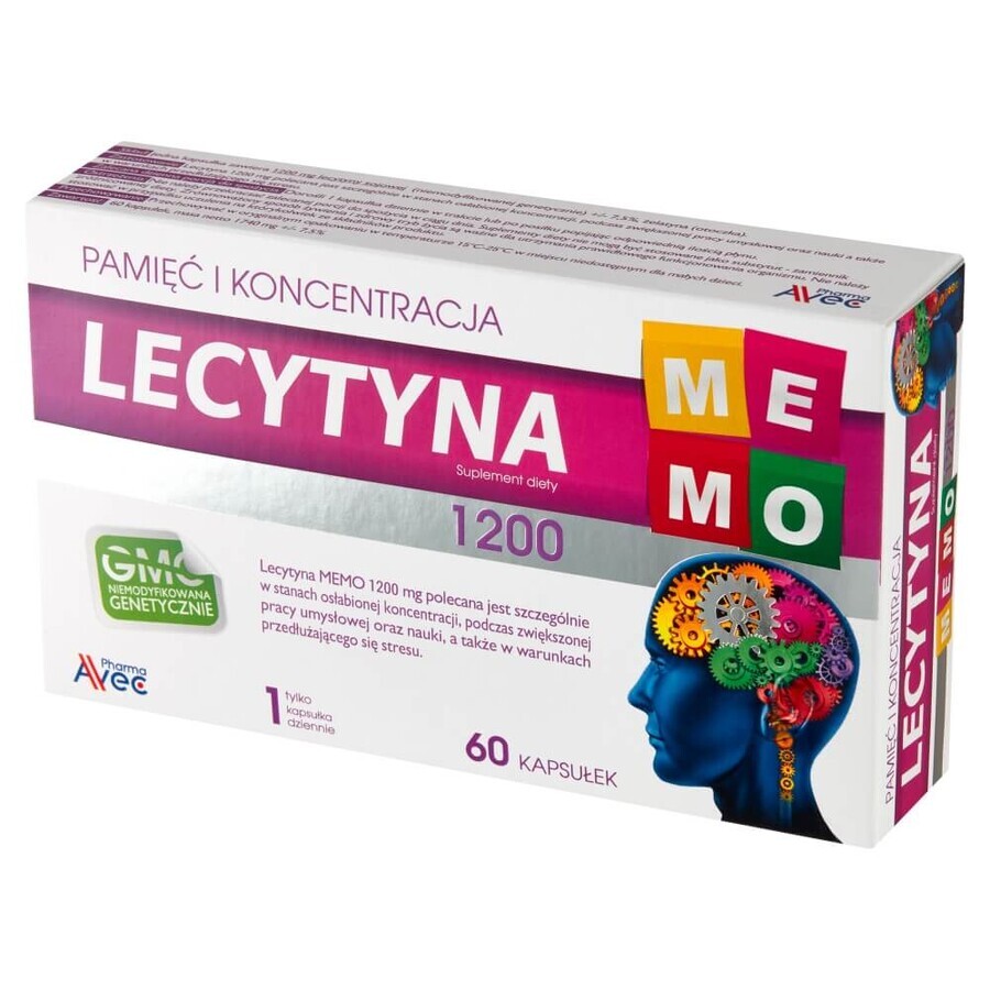 MEMO lecitina 1200 mg, 60 cápsulas