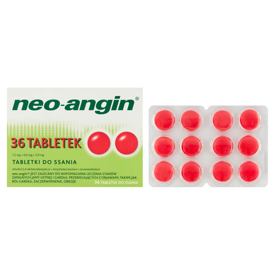 Neo-Angin 1.2 mg + 0.6 mg + 5.9 mg, 36 pills