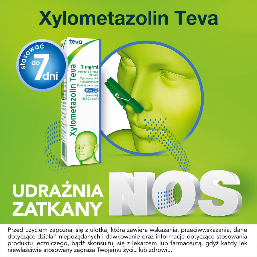 Xylometazolin Teva 1 mg/ml, Nasenspray, 10 ml