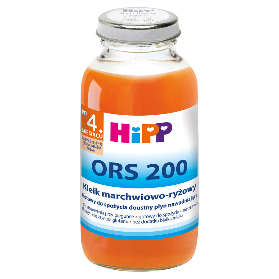 HiPP ORS 200 Terci de orez cu morcovi, după 4 luni, 200 ml