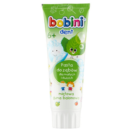 Bobini Dent, toothpaste for children over 6 years, mint chewing gum, 75 ml