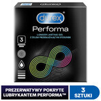 Durex Performa, Kondome mit verkehrsverlängerndem Gleitmittel, 3 Stück