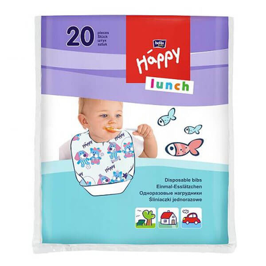 Bella Baby, wegwerp slabbetjes, Happy Lunch, 20 stuks